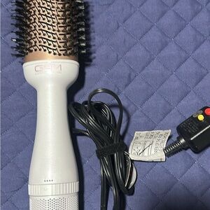 White Ceramic Hot Air Round Brush for Women - White